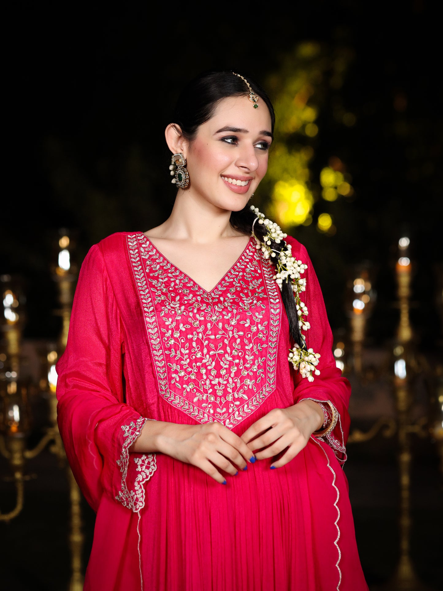 Rani Pink Chinnon Suit Set