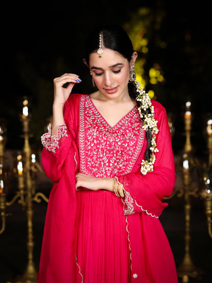 Rani Pink Chinnon Suit Set