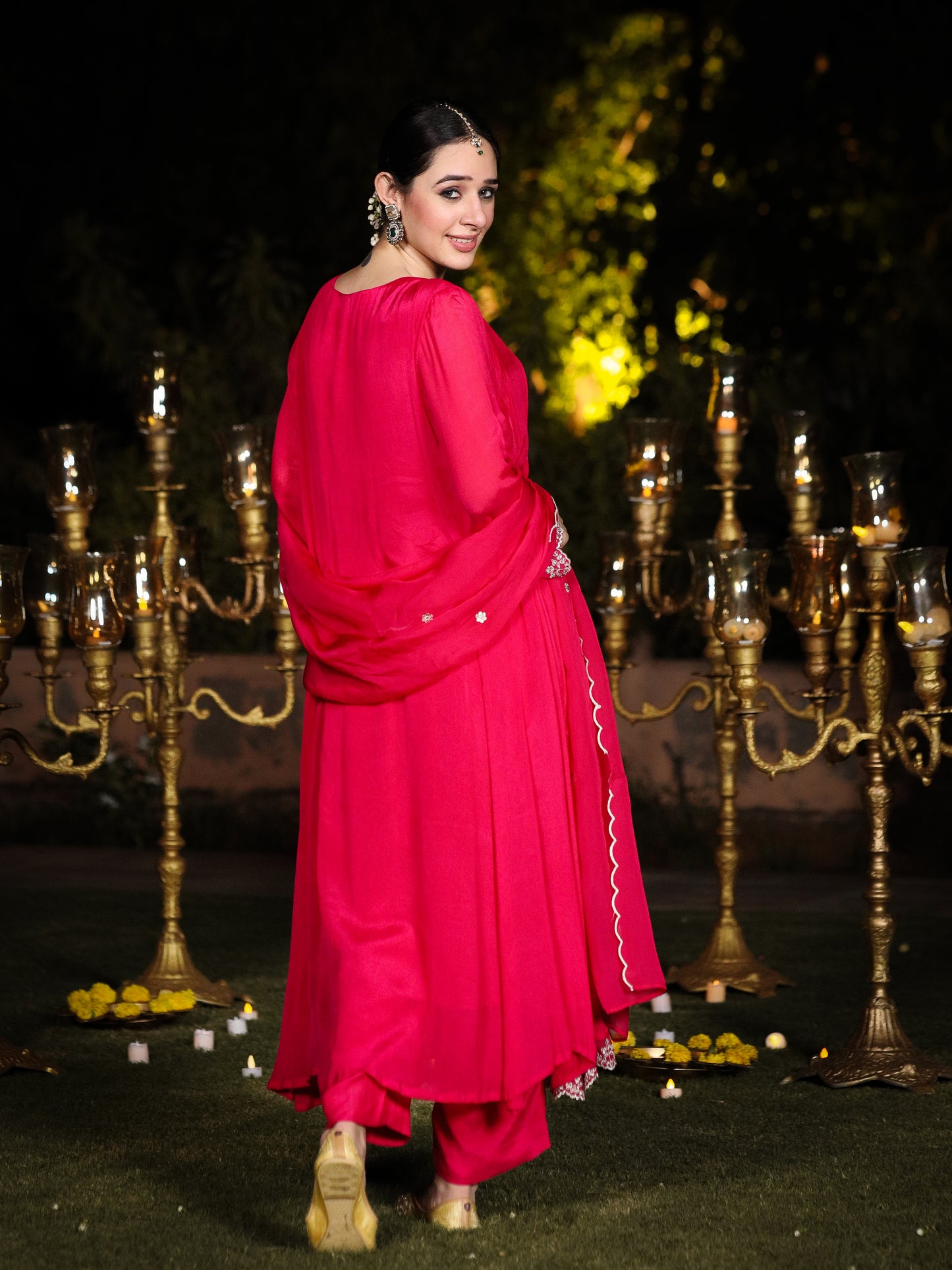 Rani Pink Chinnon Suit Set