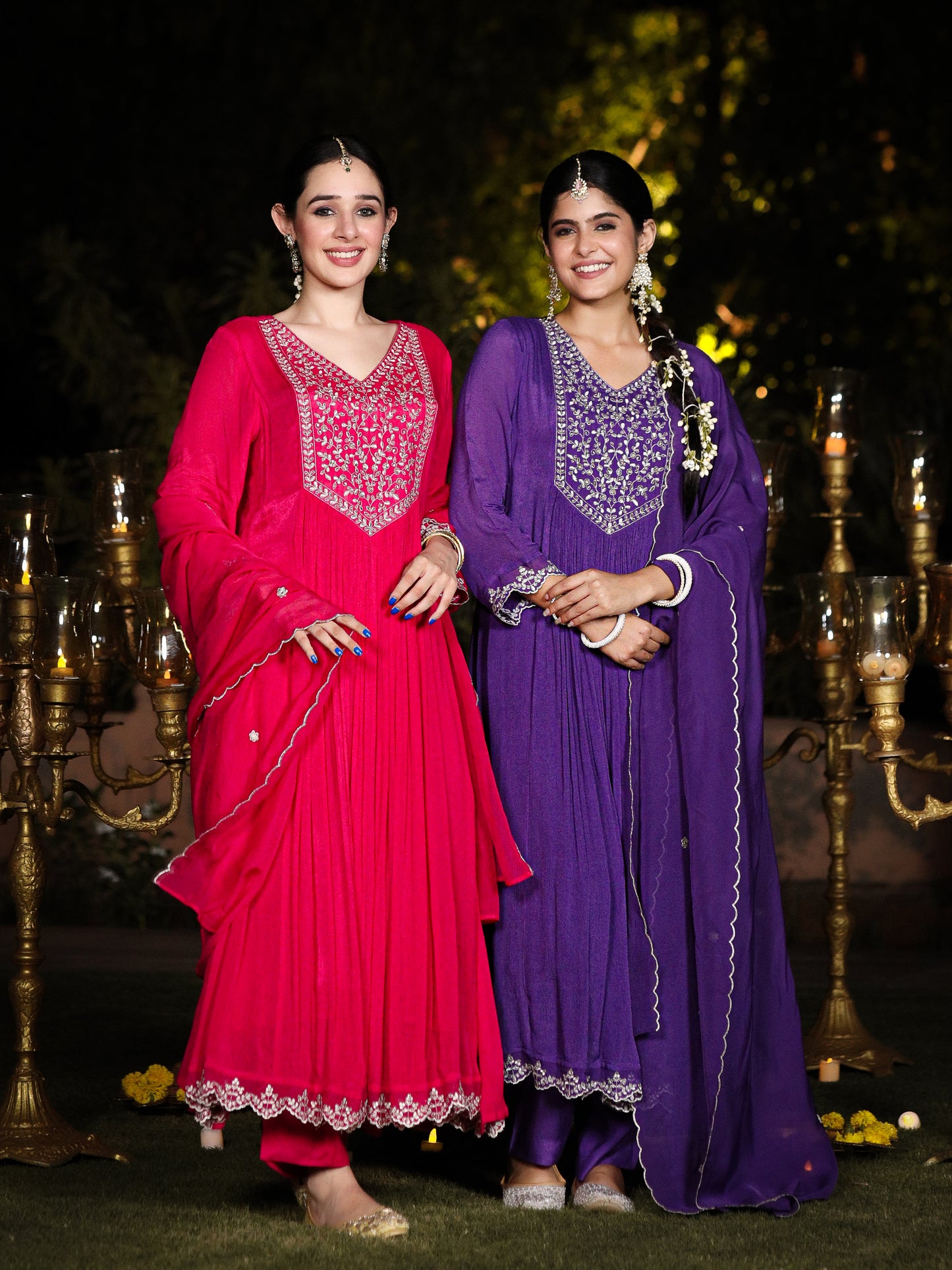 Rani Pink Chinnon Suit Set