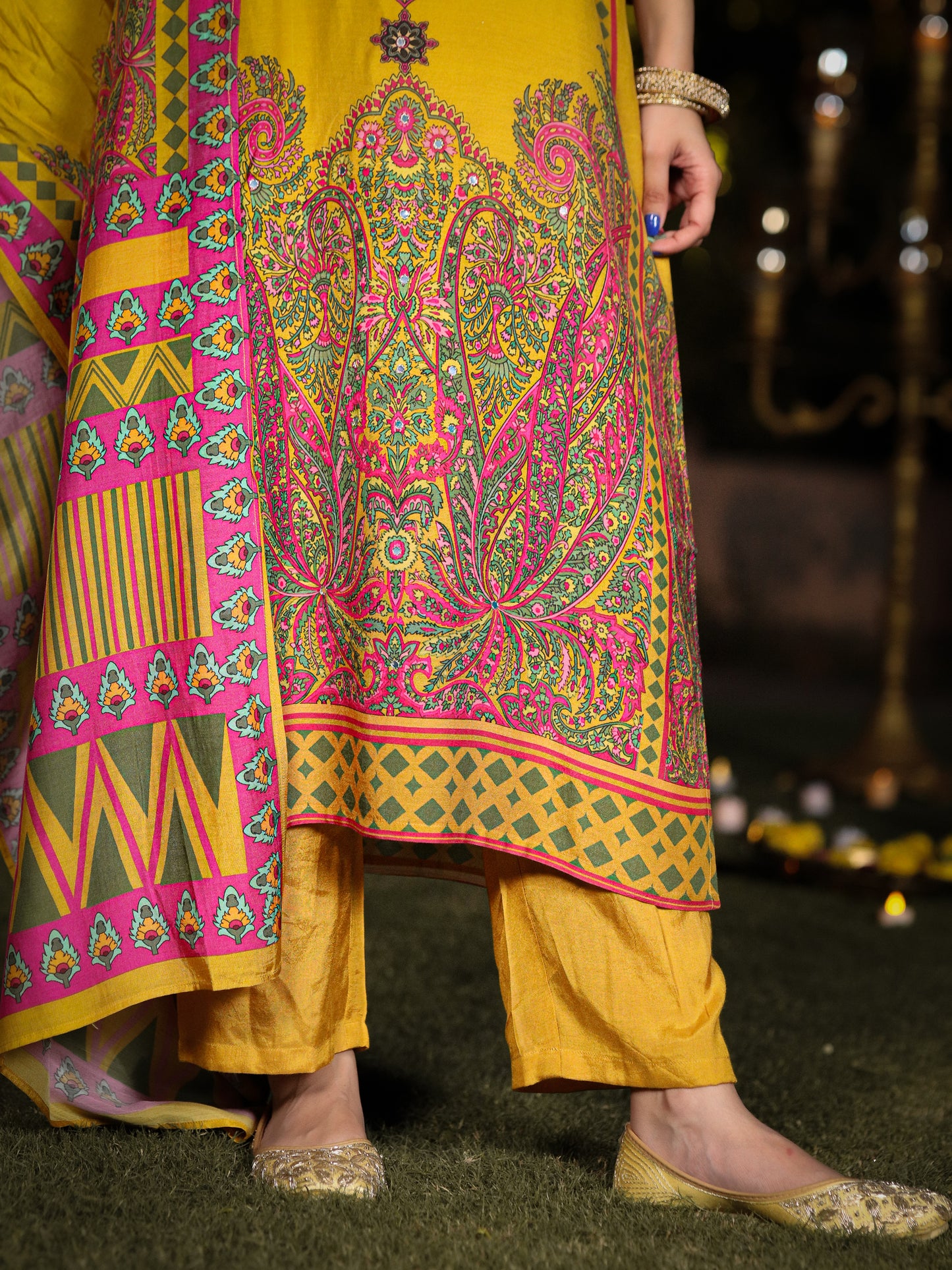 Yellow Pakistani Muslin Suit Set