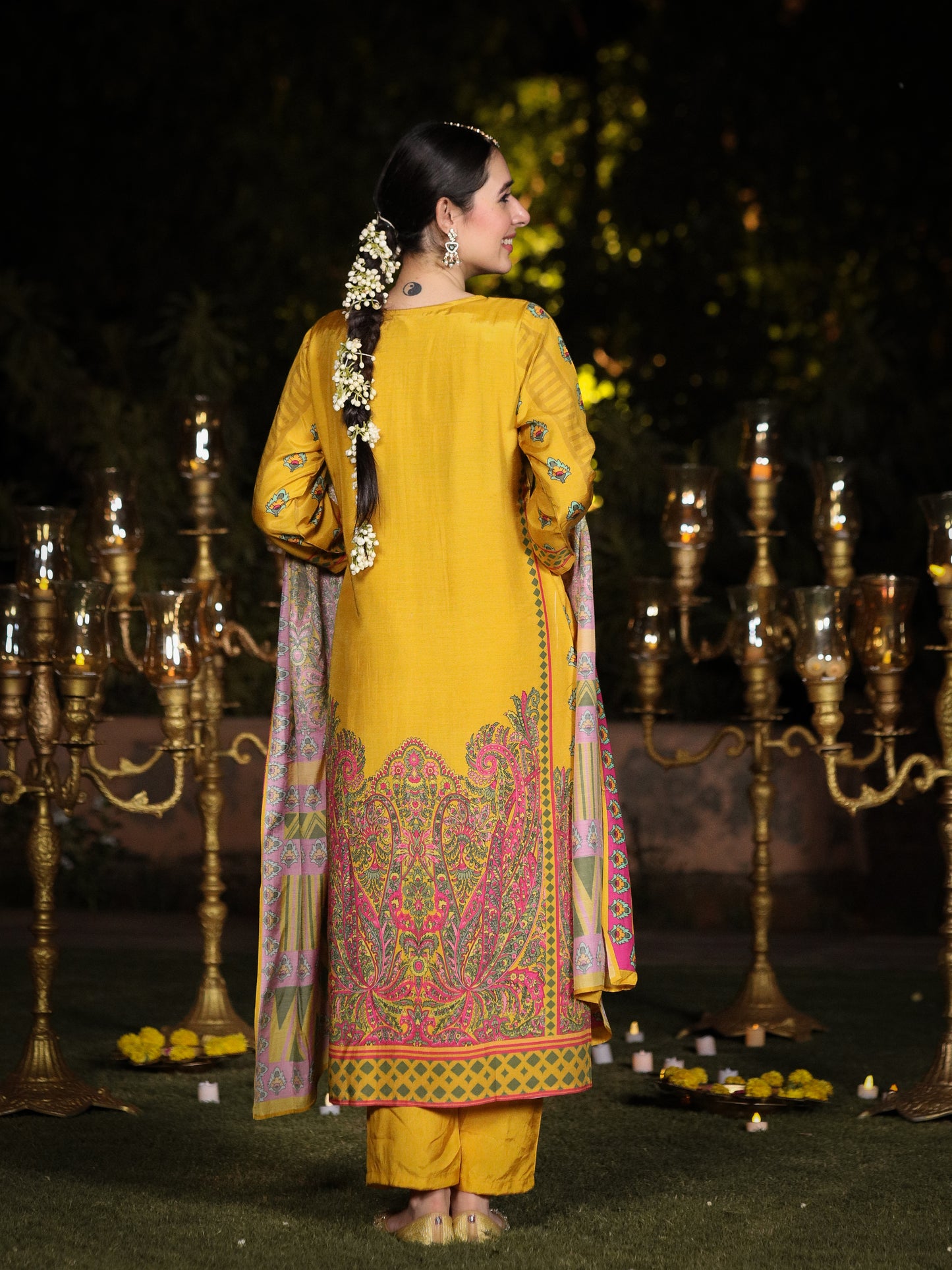 Yellow Pakistani Muslin Suit Set