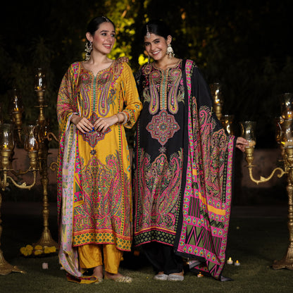 Yellow Pakistani Muslin Suit Set
