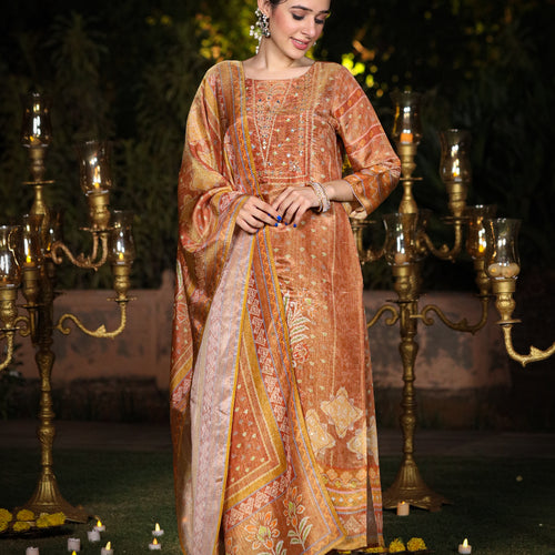 Ash Brown Shimmer Suit Set
