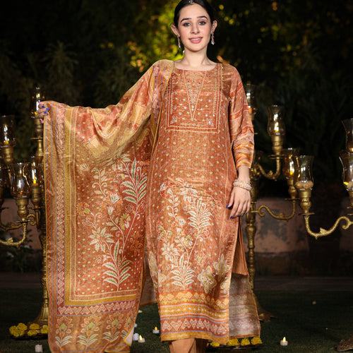 Ash Brown Shimmer Suit Set