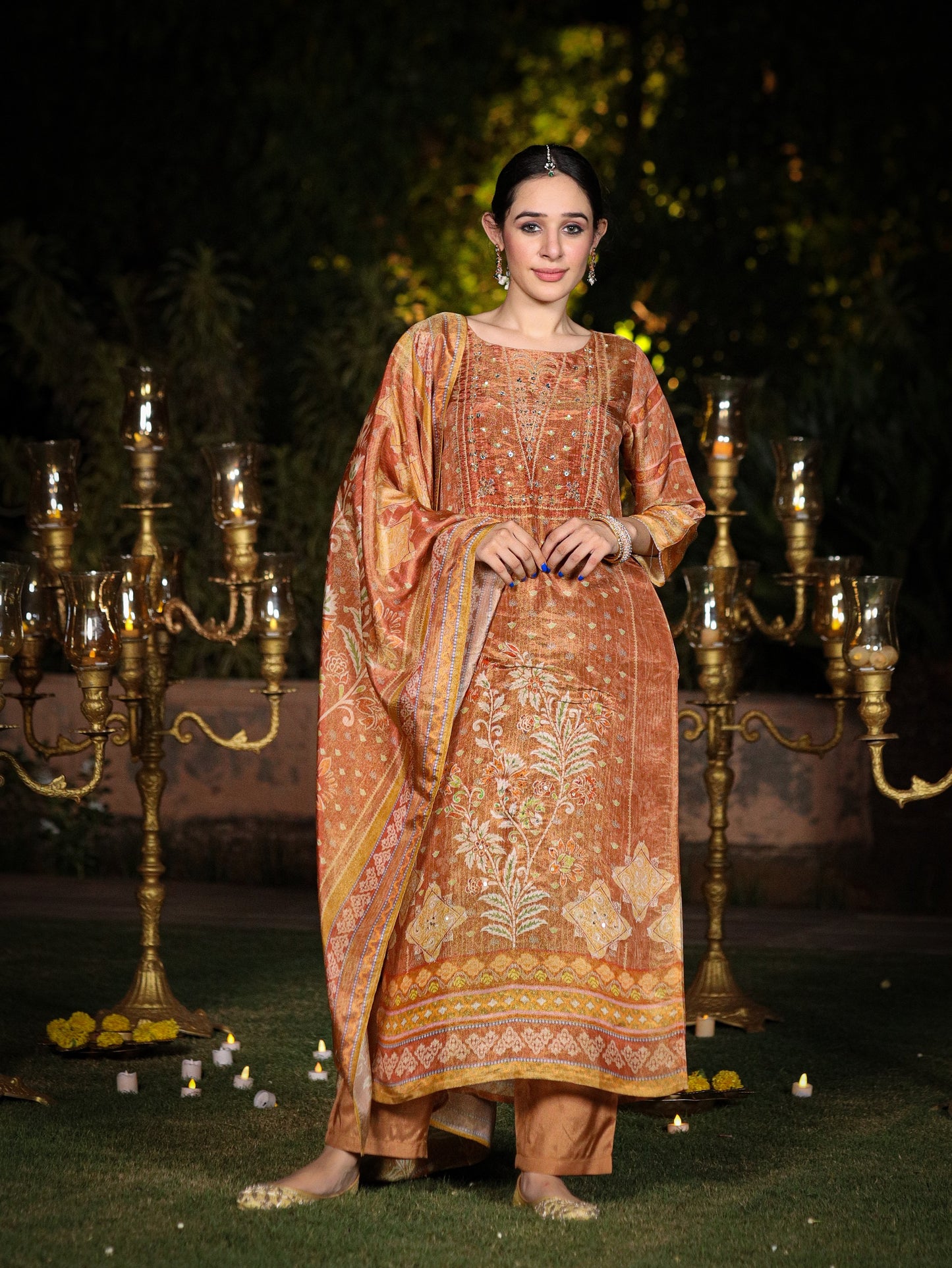 Ash Brown Shimmer Suit Set