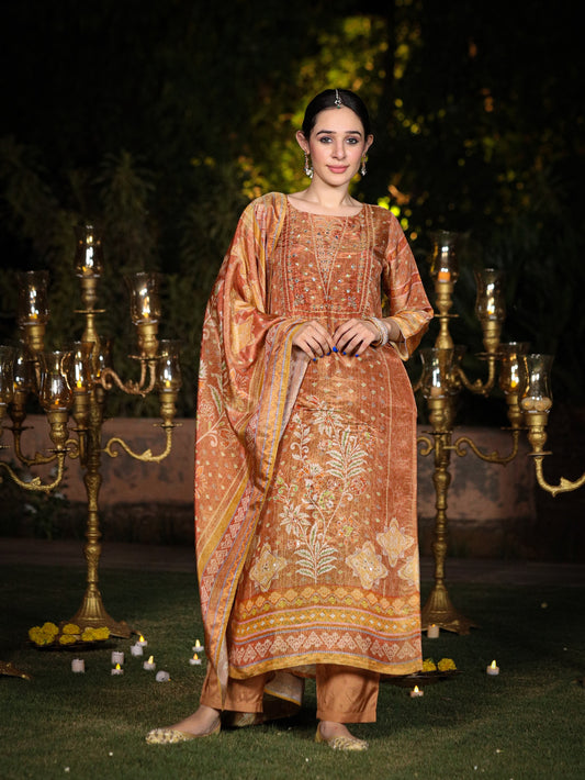 Ash Brown Shimmer Suit Set