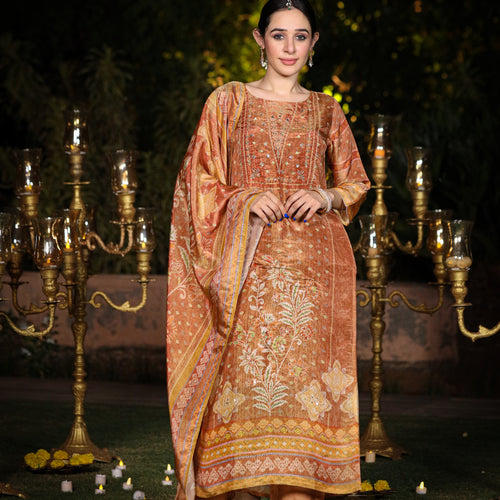Ash Brown Shimmer Suit Set