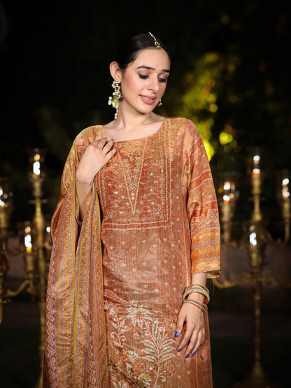 Ash Brown Shimmer Suit Set