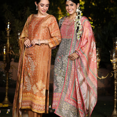 Ash Brown Shimmer Suit Set