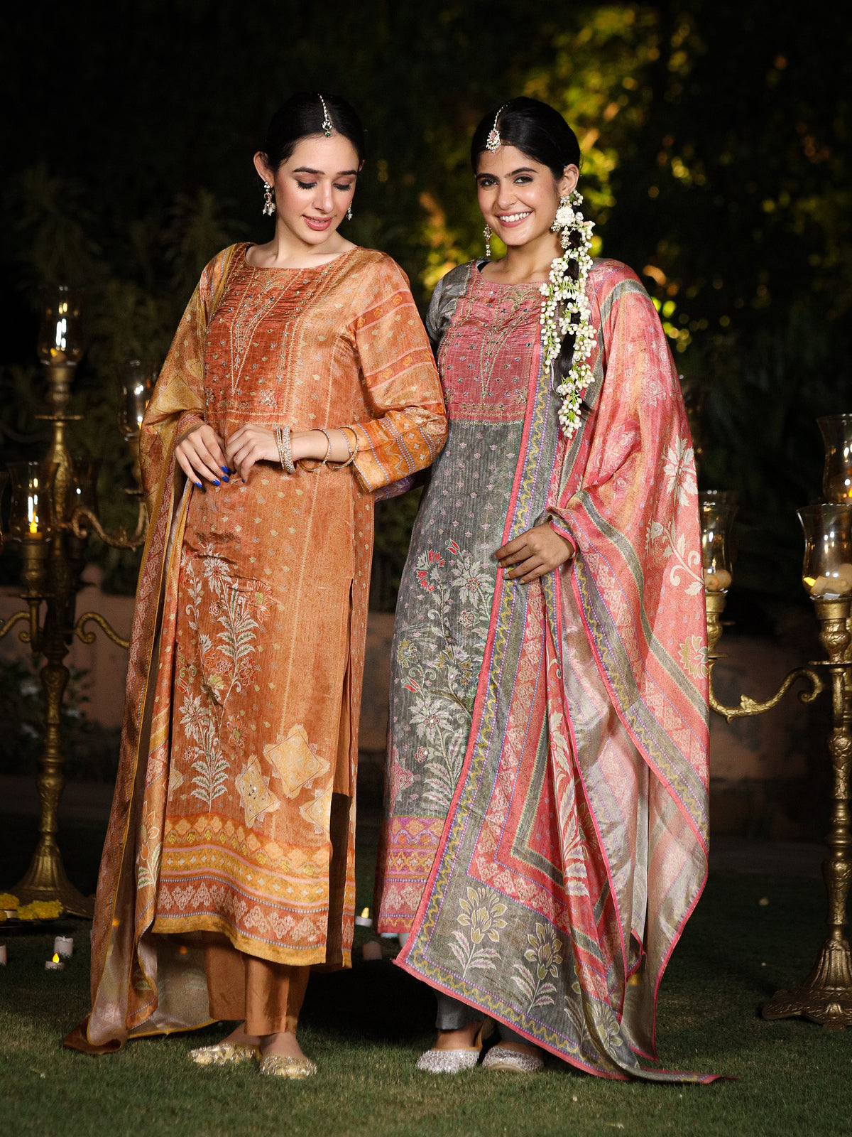 Ash Brown Shimmer Suit Set