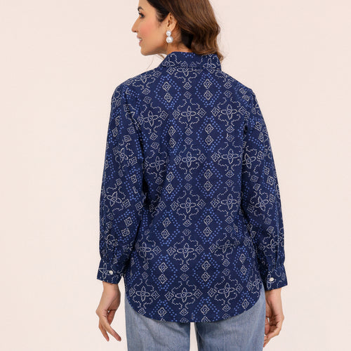 Rewa Pure Cotton Bandhni Shirt