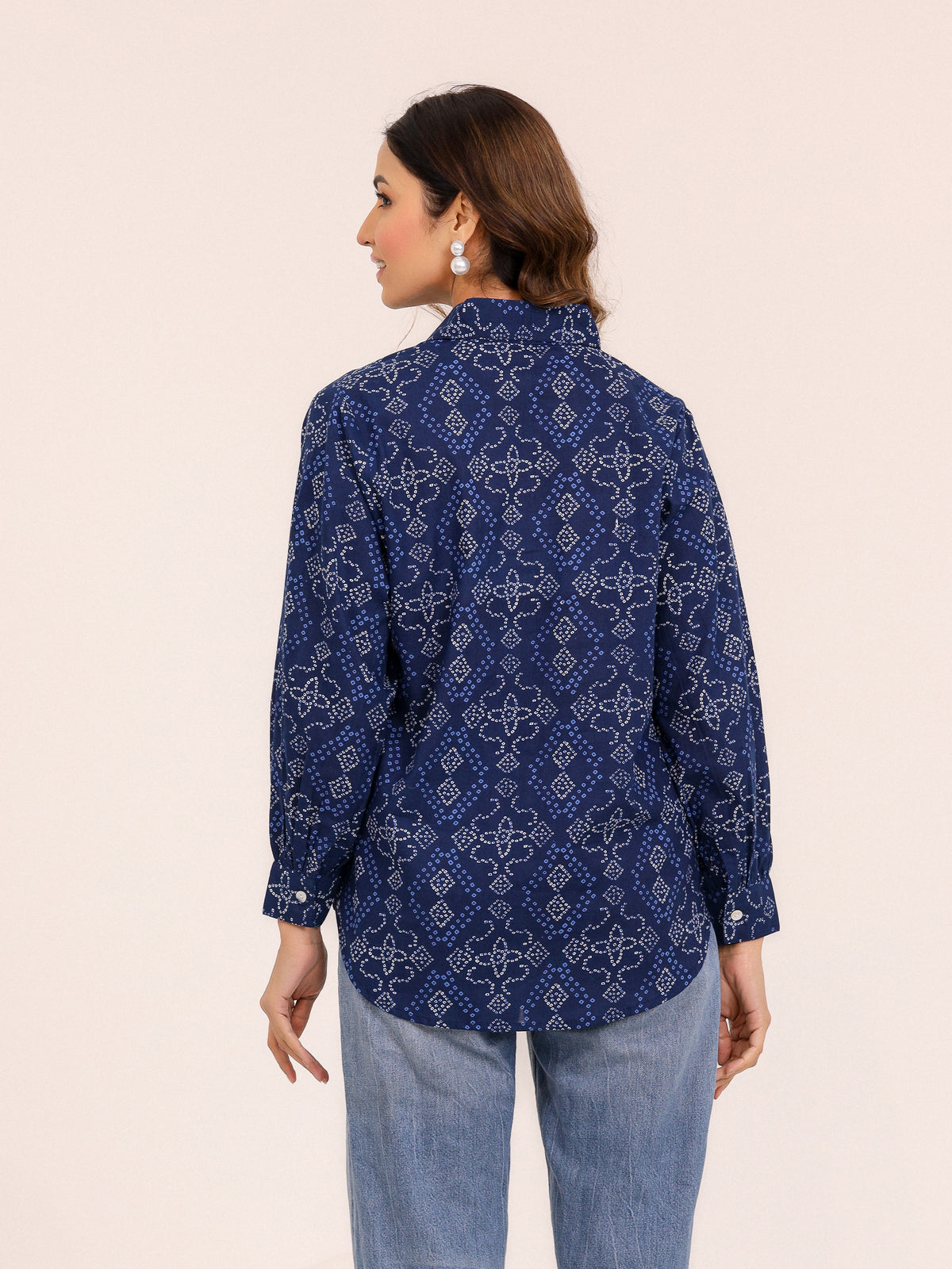 Rewa Pure Cotton Bandhni Shirt