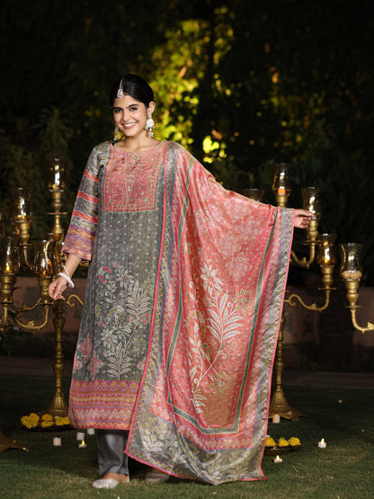 Ice Grey Shimmer Suit Set