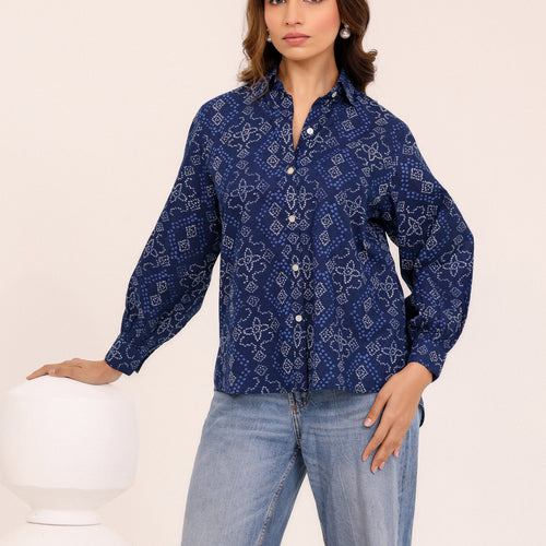Rewa Pure Cotton Bandhni Shirt