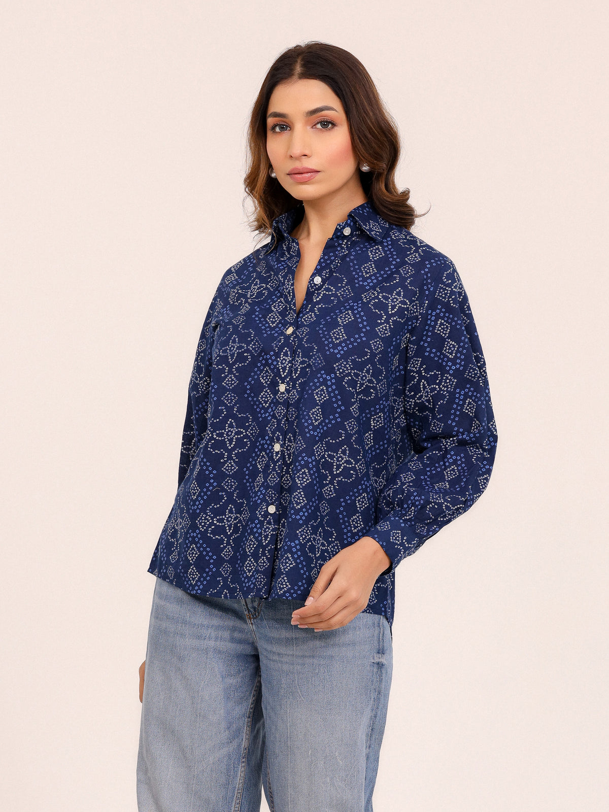 Rewa Pure Cotton Bandhni Shirt