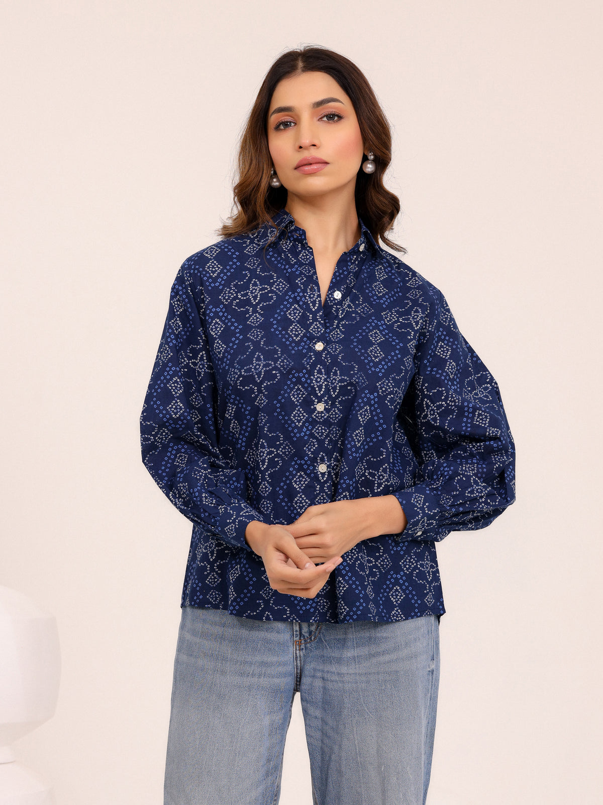 Rewa Pure Cotton Bandhni Shirt