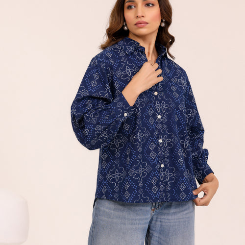 Rewa Pure Cotton Bandhni Shirt