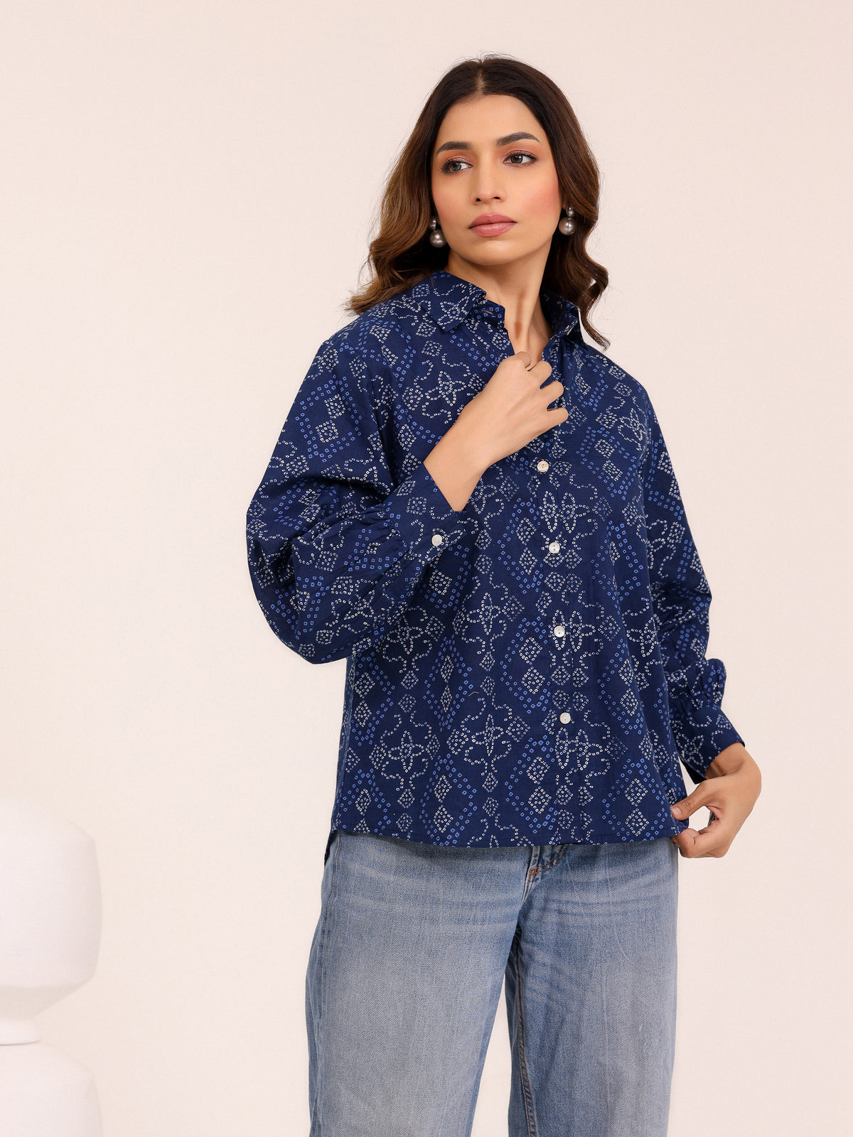 Rewa Pure Cotton Bandhni Shirt