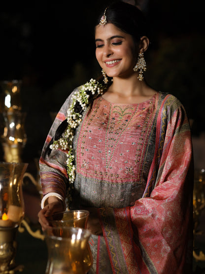 Ice Grey Shimmer Suit Set