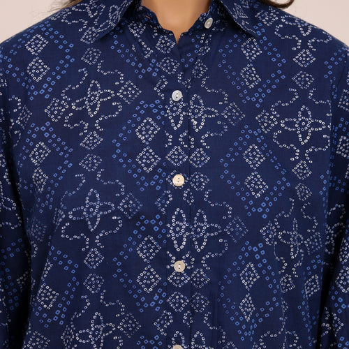 Rewa Pure Cotton Bandhni Shirt