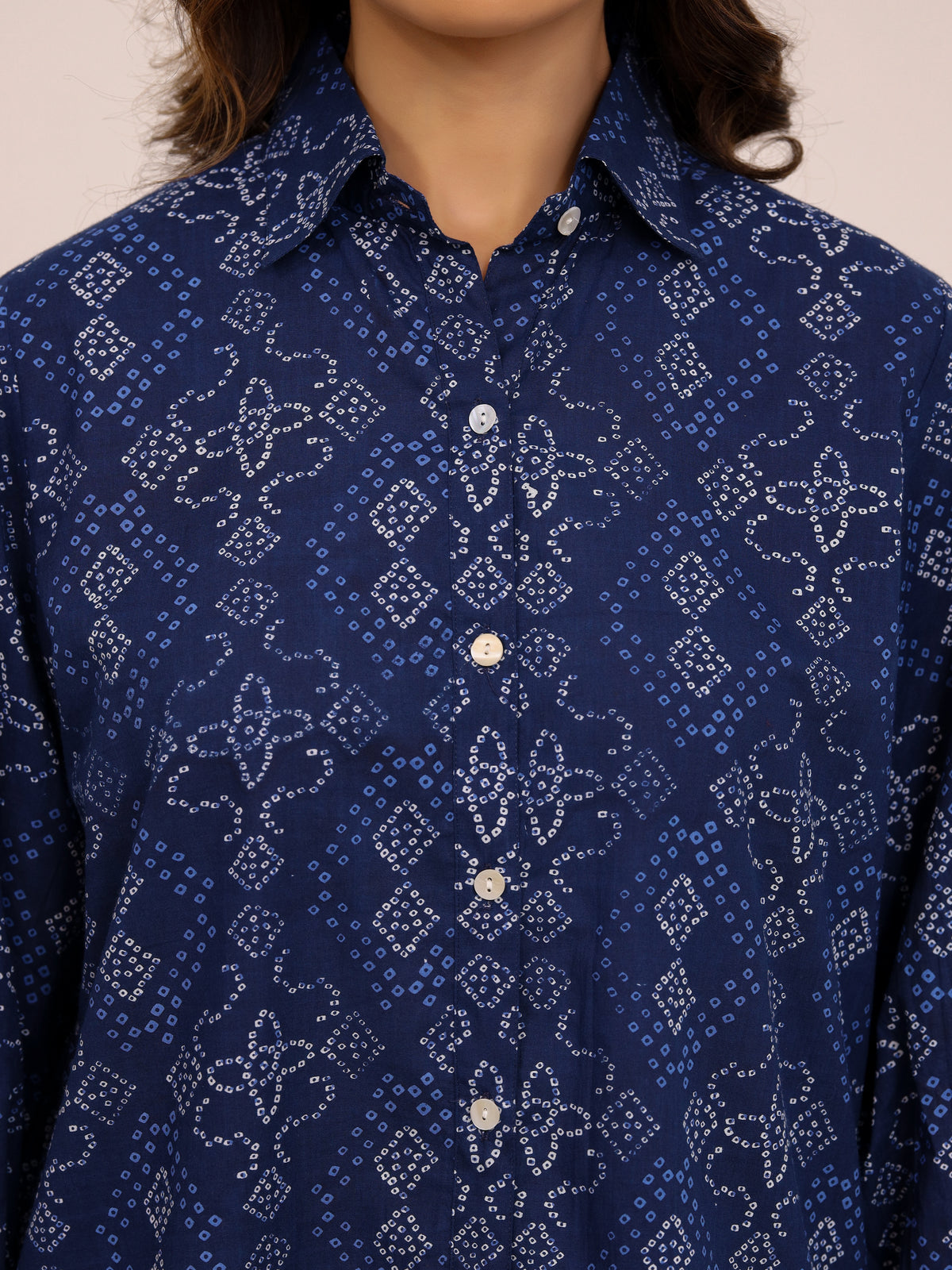 Rewa Pure Cotton Bandhni Shirt