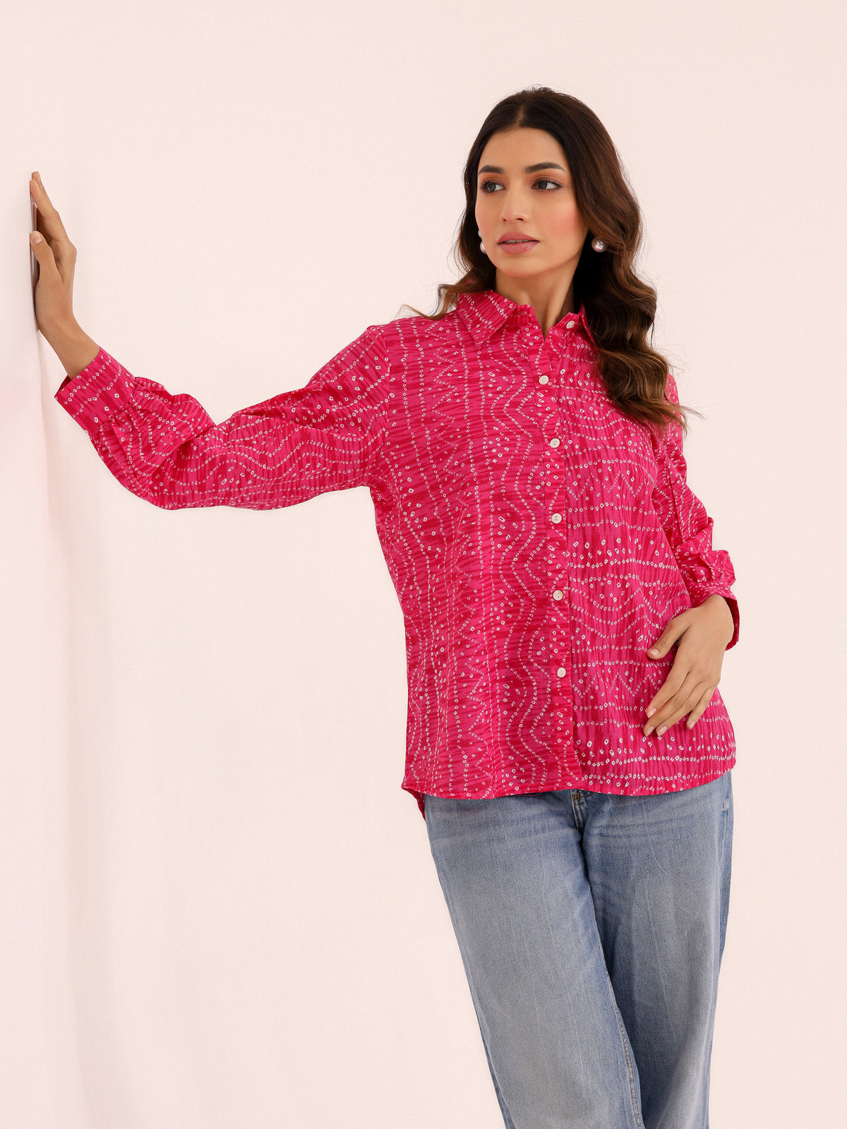Rewa Pure Cotton Bandhni Shirt