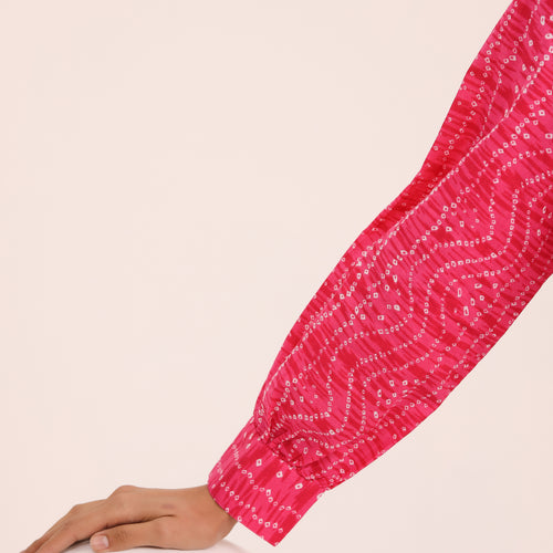 Rewa Pure Cotton Bandhni Shirt