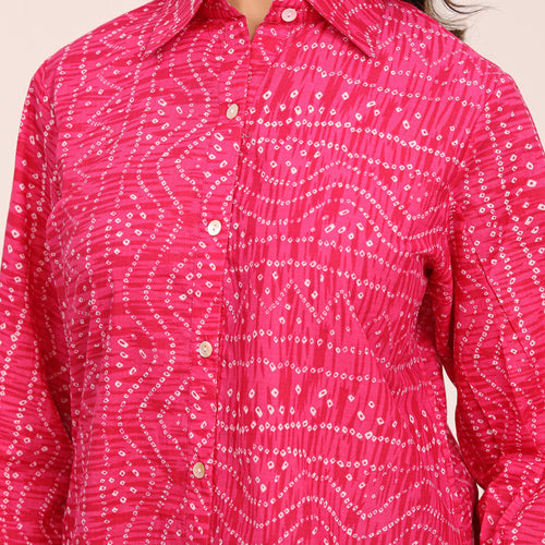 Rewa Pure Cotton Bandhni Shirt