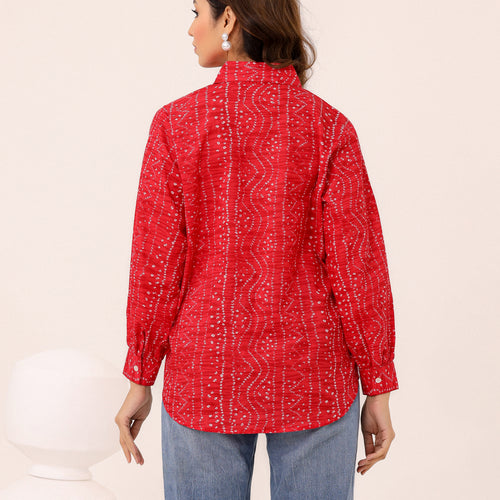 Rewa Pure Cotton Bandhni Shirt