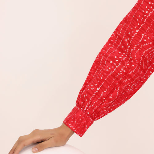 Rewa Pure Cotton Bandhni Shirt