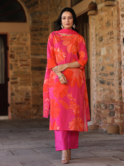 Pink-Orange Bloom Suit Set