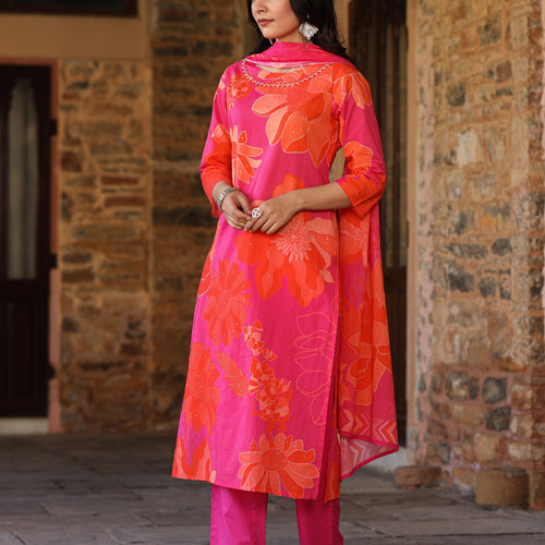 Pink-Orange Bloom Suit Set