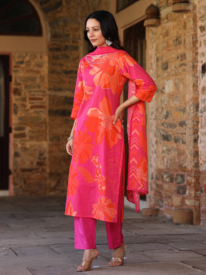 Pink-Orange Bloom Suit Set