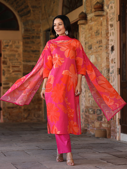 Pink-Orange Bloom Suit Set