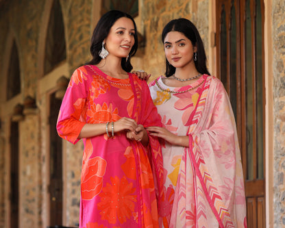 Pink-Orange Bloom Suit Set