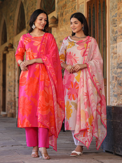 Pink-Orange Bloom Suit Set
