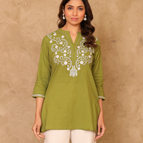 Noor Pure Cotton Embroidered Cotton Top