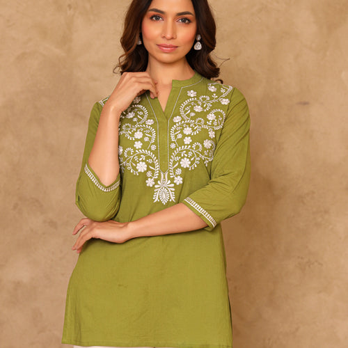 Noor Pure Cotton Embroidered Cotton Top