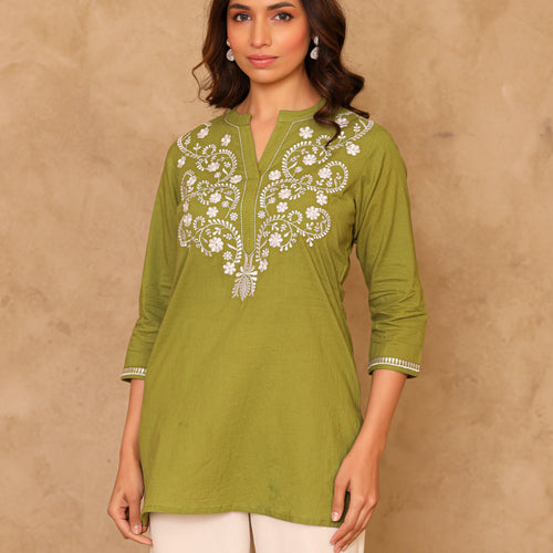 Noor Pure Cotton Embroidered Cotton Top
