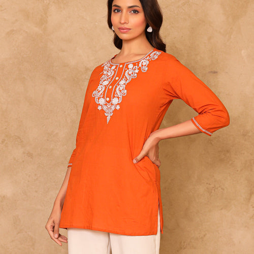 Noor Pure Cotton Embroidered Cotton Top