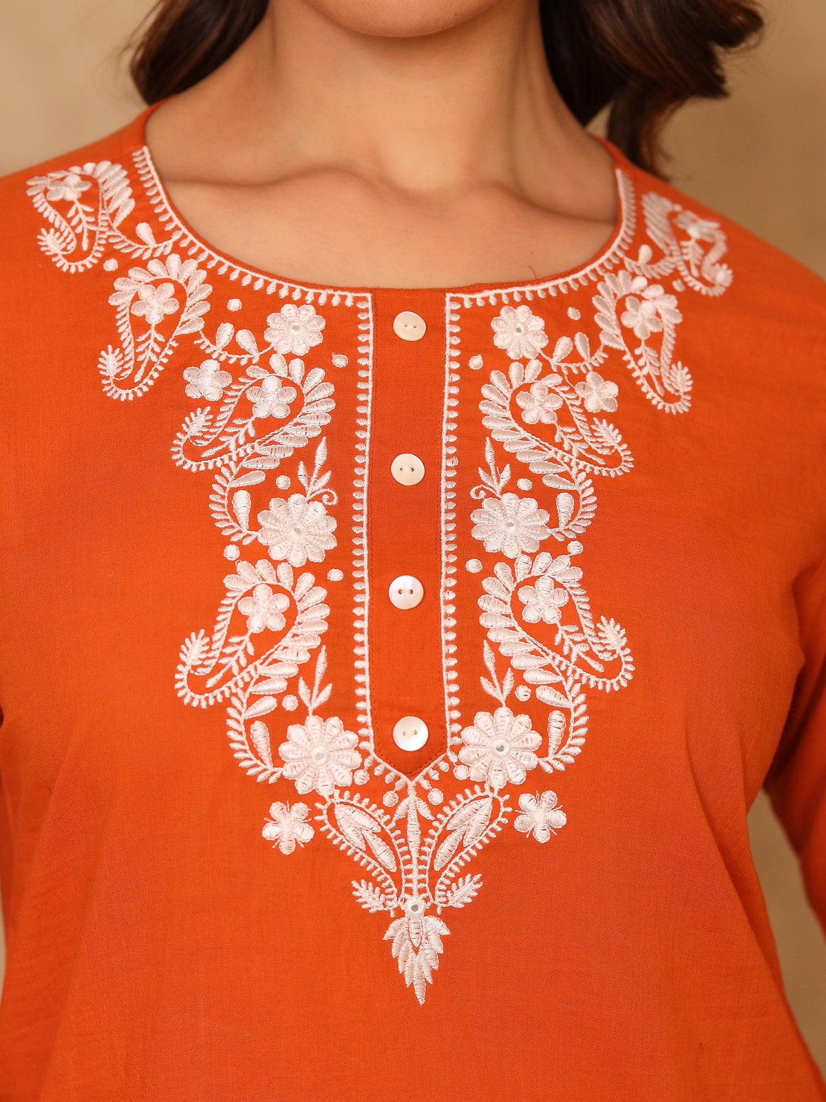 Noor Pure Cotton Embroidered Cotton Top