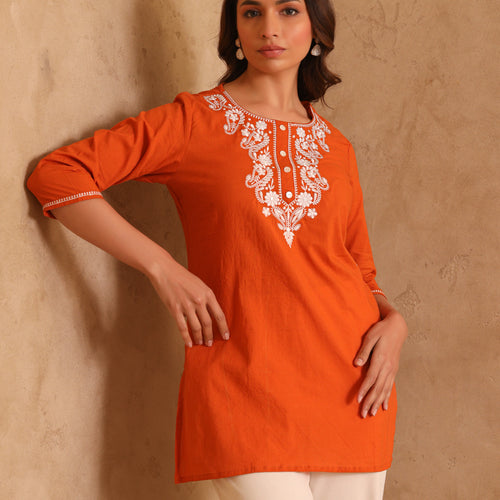 Noor Pure Cotton Embroidered Cotton Top