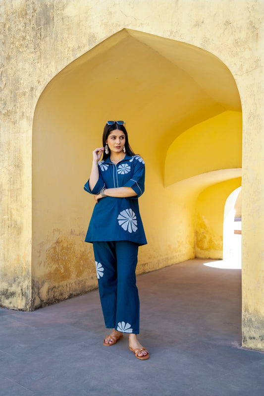 Blue Plum Embroidered Co-ord Set