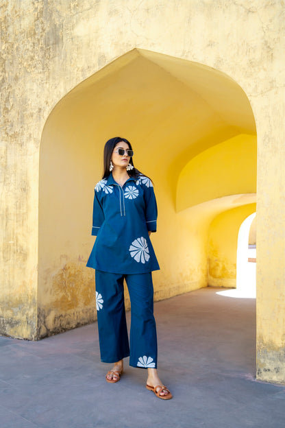 Blue Plum Embroidered Co-ord Set