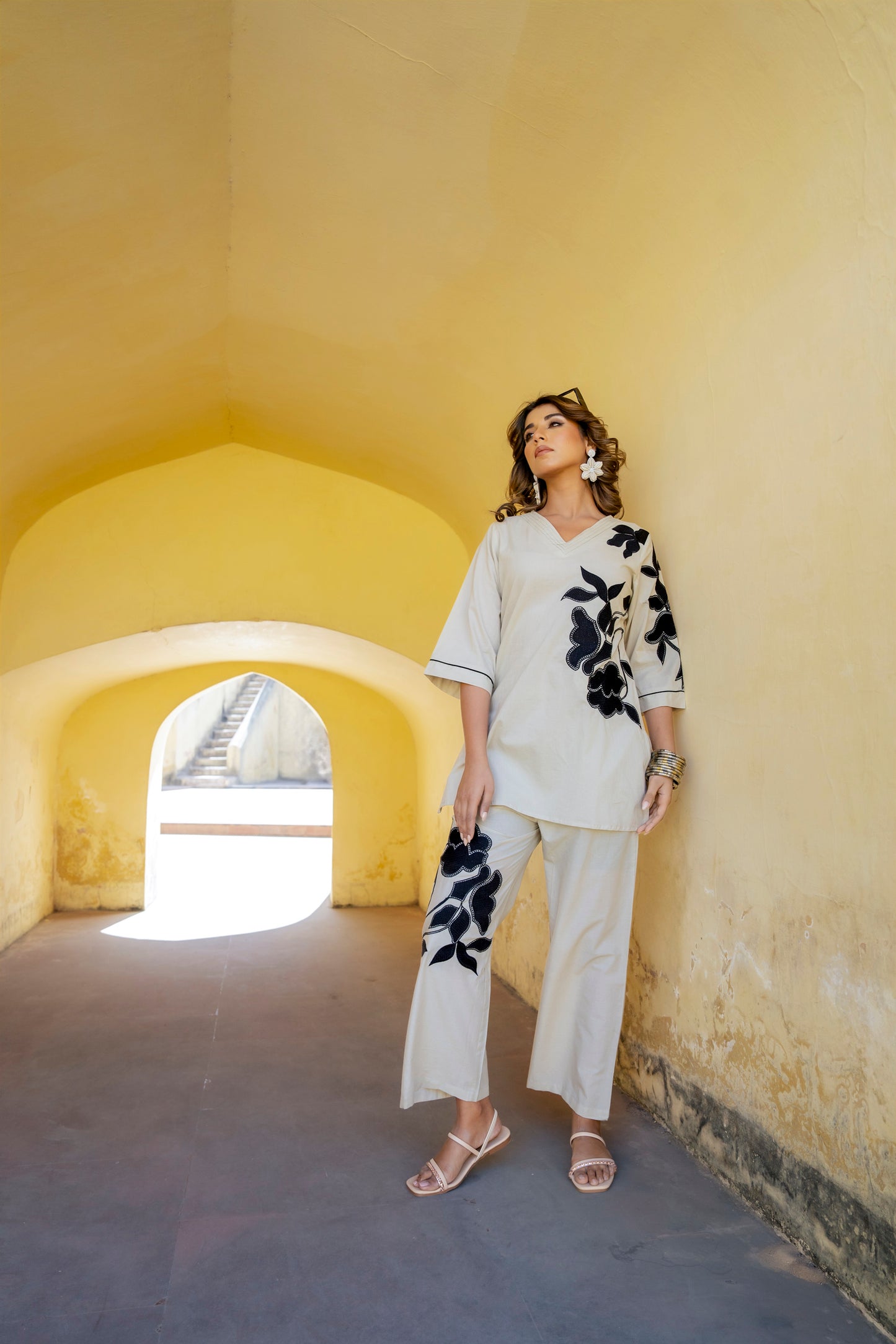 Floral Embroidery Co-ord Set