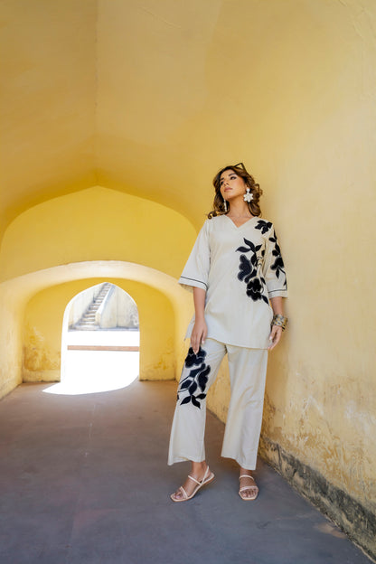 Floral Embroidery Co-ord Set