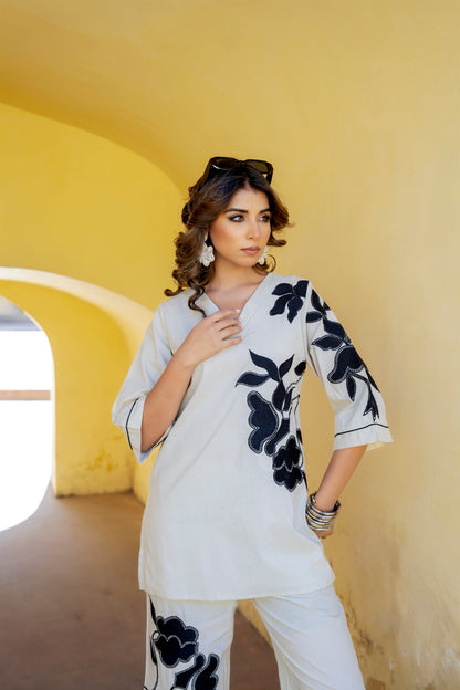 Floral Embroidery Co-ord Set