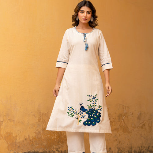 Peacock Embroidered Co-ord Set