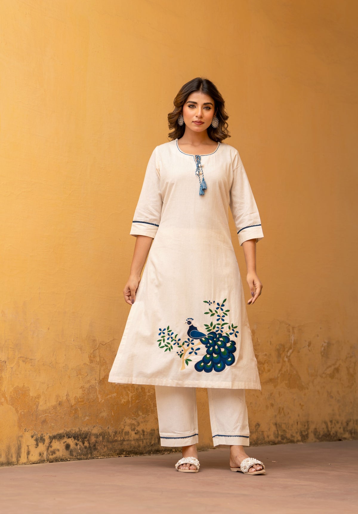 Peacock Embroidered Co-ord Set